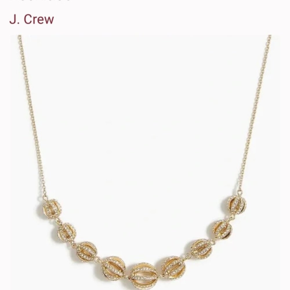 J. Crew gold and crystal necklace